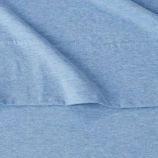 Amazon Basics Cotton Jersey 4Piece Bed Sheet Set King Oatmeal SolidSky Blue Queen Sheet Set
