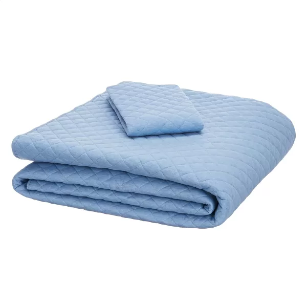 Amazon Basics Cotton Jersey 4Piece Bed Sheet Set King Oatmeal SolidSky Blue TwinTwin XL Quilt Set