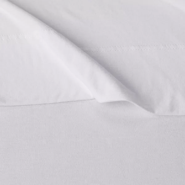 Amazon Basics Cotton Jersey 4Piece Bed Sheet Set King Oatmeal SolidWhite Full Sheet Set