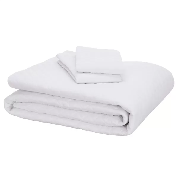 Amazon Basics Cotton Jersey 4Piece Bed Sheet Set King Oatmeal SolidWhite King Quilt Set