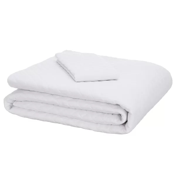 Amazon Basics Cotton Jersey 4Piece Bed Sheet Set King Oatmeal SolidWhite TwinTwin XL Quilt Set