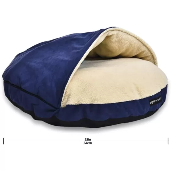 Amazon Basics Cozy Pet Cave Bed for Dog Large 35 x 35 x 13 Inches BlueBlue 250L x 250W x 120Th