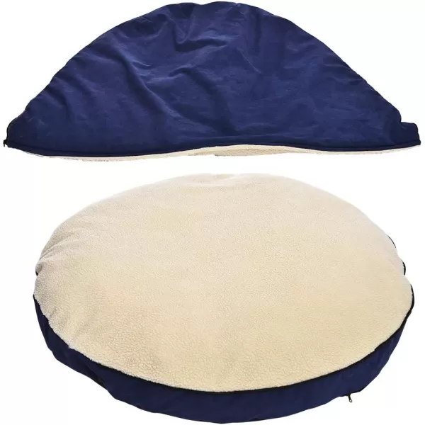 Amazon Basics Cozy Pet Cave Bed for Dog Large 35 x 35 x 13 Inches BlueBlue Large
