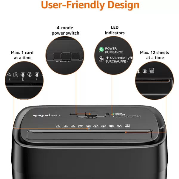 Amazon Basics Cross Cut Paper and Credit Card Shredder 12 Sheet New Model Black12 Sheet New Model