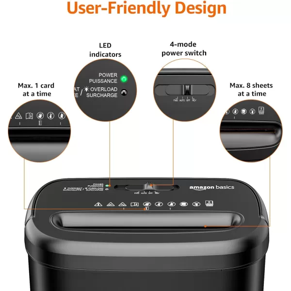 Amazon Basics Cross Cut Paper and Credit Card Shredder 12 Sheet New Model Black8 Sheet New Model  Black