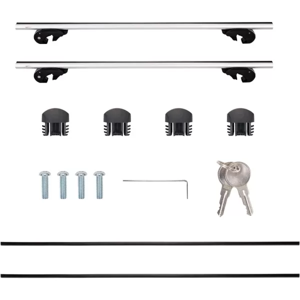 Amazon Basics Cross Rail Roof Rack 52 inches Pack of 2 Black56 inches
