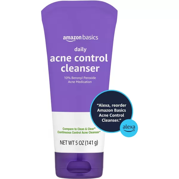 Amazon Basics Daily Acne Control Cleanser Maximum Strength 10 Benzoyl Peroxide Acne Medication Fragrance Free 5 Ounce5 Ounce Pack of 1