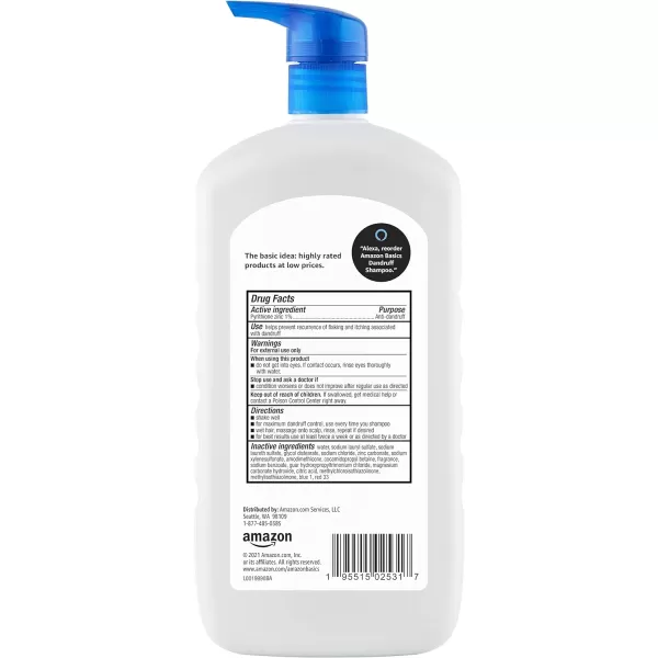 Amazon Basics Dandruff Shampoo Everyday Use Normal to Oily Hair 338 Fluid Ounces 1 Pack Previously Solimo3380 Fl Oz Pack of 1