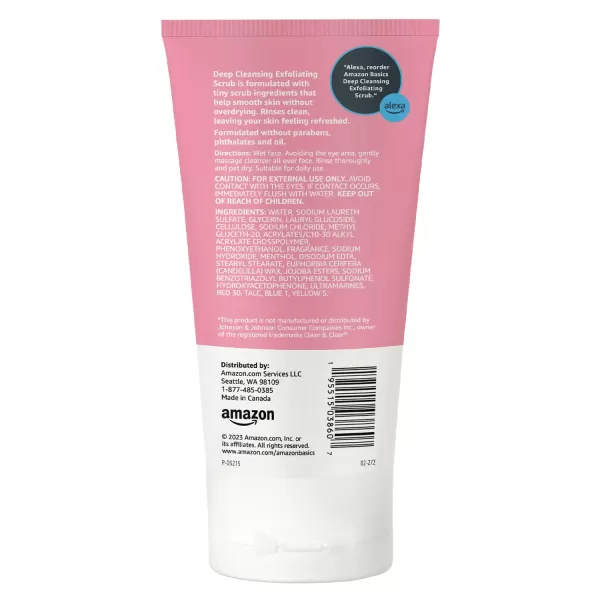 Amazon Basics Deep Cleansing Exfoliating Scrub Unscented 5 Ounces Pack of 1500 Ounce Pack of 1