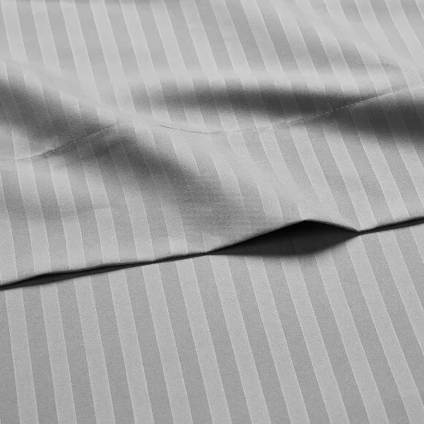 Amazon Basics Deluxe Microfiber Striped 3Piece Sheet Set4 pcs Spa Blue FullDark Grey Full