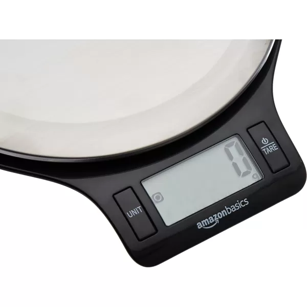 Amazon Basics Digital Kitchen Scale with LCD Display Batteries Included Weighs up to 11 pounds Black and Stainless SteelAmazon Basics Digital Kitchen Scale with LCD Display Batteries Included Weighs up to 11 pounds Black and Stainless Steel