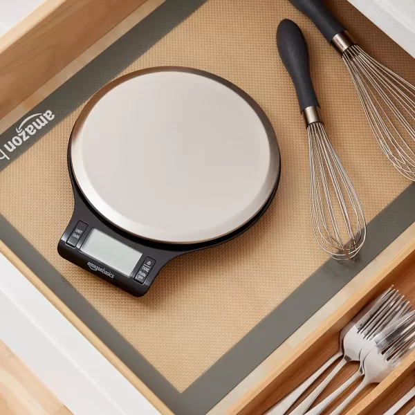 Amazon Basics Digital Kitchen Scale with LCD Display Batteries Included Weighs up to 11 pounds Black and Stainless SteelAmazon Basics Digital Kitchen Scale with LCD Display Batteries Included Weighs up to 11 pounds Black and Stainless Steel