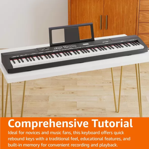 Amazon Basics Digital Piano 88 Key SemiWeighted Keyboard with Sustain Pedal Power Supply 2 Speakers and Lesson Mode BlackAmazon Basics Digital Piano 88 Key SemiWeighted Keyboard with Sustain Pedal Power Supply 2 Speakers and Lesson Mode Black