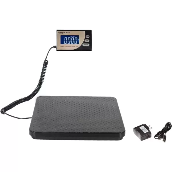 Amazon Basics Digital Postal Table Top Scale AC Adapter Counting Function 110 Pound Capacity 01 Ounce Readability Black440 lb