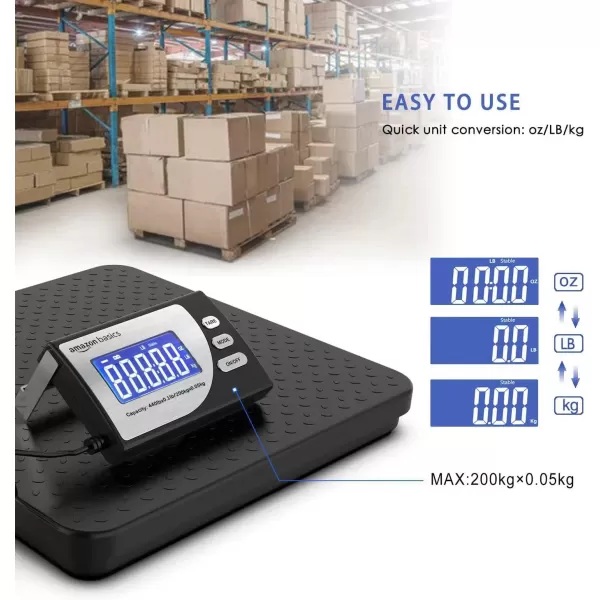 Amazon Basics Digital Postal Table Top Scale AC Adapter Counting Function 110 Pound Capacity 01 Ounce Readability Black660 lb