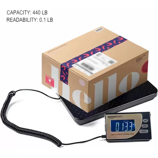 Amazon Basics Digital Postal Table Top Scale AC Adapter Counting Function 110 Pound Capacity 01 Ounce Readability Black660 lb