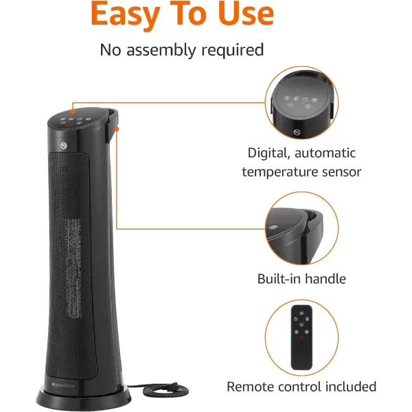 Amazon Basics Digital Tower Heater Black 28 InchAmazon Basics Digital Tower Heater Black 28 Inch