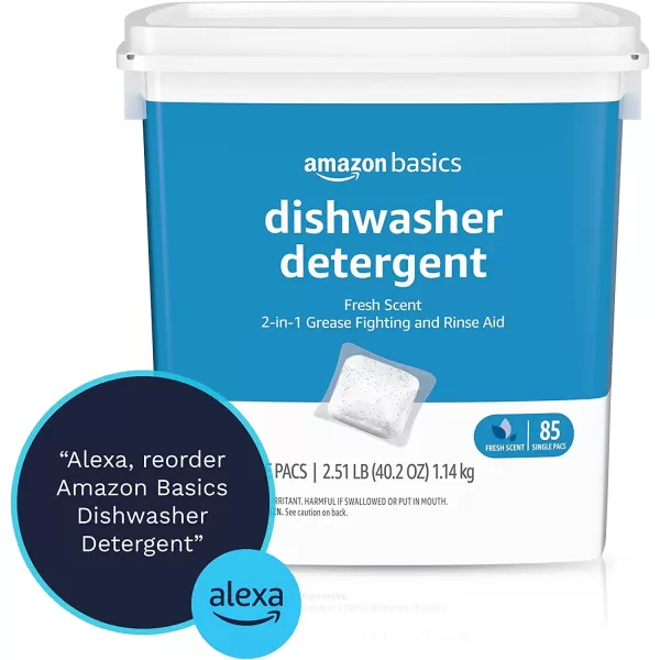 Amazon Basics Dishwasher Detergent Pacs Fresh Scent 85 Count Previously SolimoAmazon Basics Dishwasher Detergent Pacs Fresh Scent 85 Count Previously Solimo