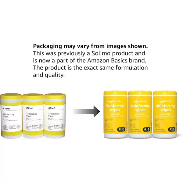 Amazon Basics Disinfecting Wipes Lemon amp Fresh Scent SanitizesCleansDisinfectsDeodorizes White 340 Count 4 Packs of 85 Previously Solimo85 Count Pack of 3 3 Pack Lemon