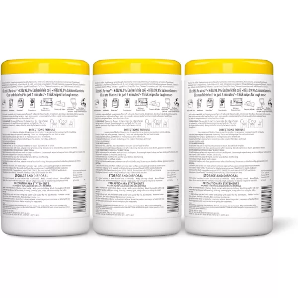 Amazon Basics Disinfecting Wipes Lemon amp Fresh Scent SanitizesCleansDisinfectsDeodorizes White 340 Count 4 Packs of 85 Previously Solimo85 Count Pack of 3 3 Pack Lemon
