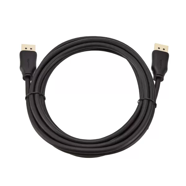 Amazon Basics DisplayPort 12 Cable 216Gbps HighSpeed 4K60Hz 2K165Hz GoldPlated Plugs 6 Foot Black10 Feet 1Pack