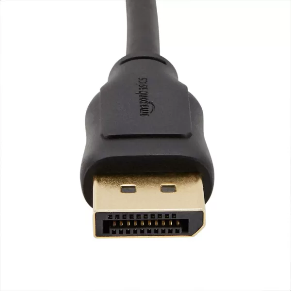 Amazon Basics DisplayPort 12 Cable 216Gbps HighSpeed 4K60Hz 2K165Hz GoldPlated Plugs 6 Foot Black3 Feet 1Pack