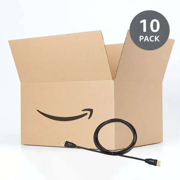 Amazon Basics DisplayPort 12 Cable 216Gbps HighSpeed 4K60Hz 2K165Hz GoldPlated Plugs 6 Foot Black6 Feet 10Pack