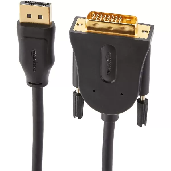 Amazon Basics DisplayPort to DVI Display Cable 1920x1080p 108060Hz Vinyl Cable GoldPlated Plugs 6 Foot Black10 Feet 10Pack