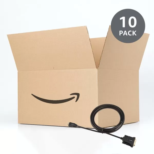 Amazon Basics DisplayPort to DVI Display Cable 1920x1080p 108060Hz Vinyl Cable GoldPlated Plugs 6 Foot Black10 Feet 10Pack