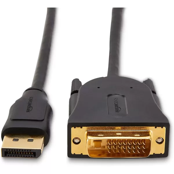 Amazon Basics DisplayPort to DVI Display Cable 1920x1080p 108060Hz Vinyl Cable GoldPlated Plugs 6 Foot Black10 Feet 10Pack