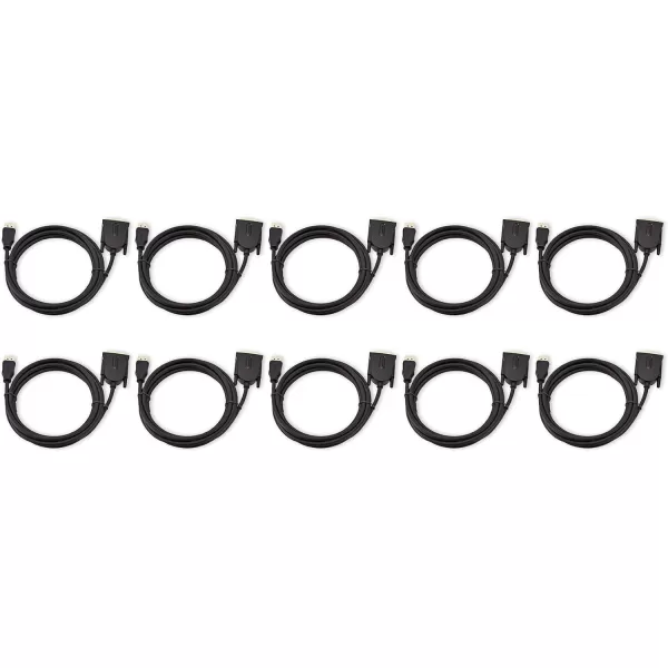 Amazon Basics DisplayPort to DVI Display Cable 1920x1080p 108060Hz Vinyl Cable GoldPlated Plugs 6 Foot Black6 Feet 10Pack