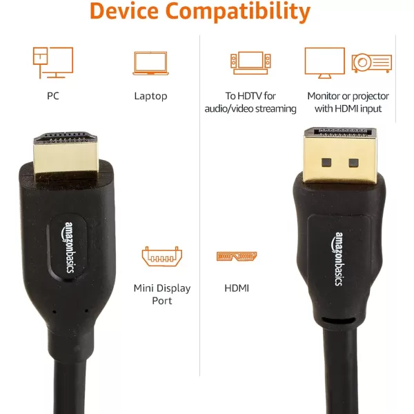 Amazon Basics DisplayPort to HDMI Display Cable UniDirectional 3 Foot1Pack 25 Feet