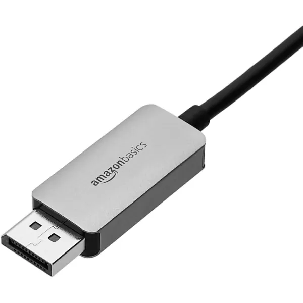 Amazon Basics DisplayPort to USBC Cable 4Kx2K60Hz Aluminum Housing 6 Feet Black3Foot