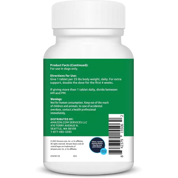 Amazon Basics Dog Hip amp Joint Chewable Tablets Duck Flavored 90 Count Previously Solimo120 Count Pack of 1