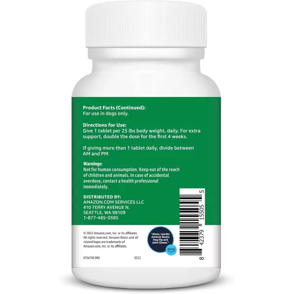 Amazon Basics Dog Hip amp Joint Chewable Tablets Duck Flavored 90 Count Previously Solimo90 Count Pack of 1