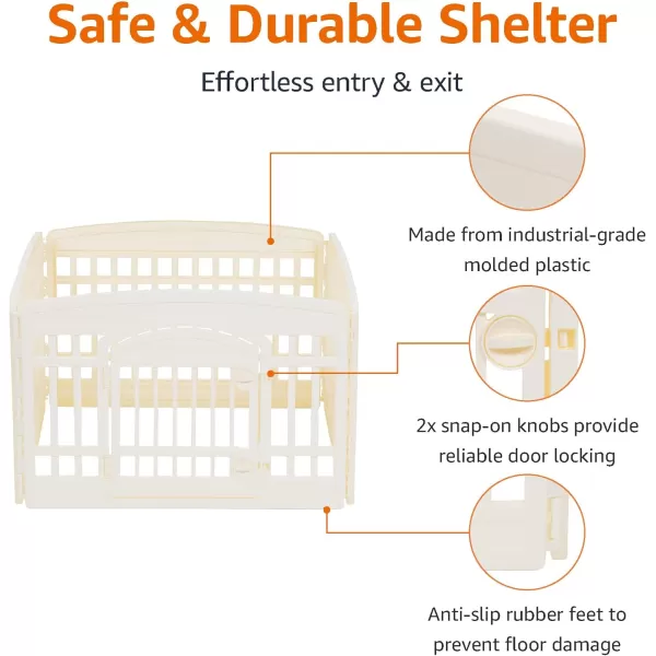 Amazon Basics Dog Playpen Pet Exercise Pen with Door 34Inches 8 Panel Beige4 Panel  24H Beige