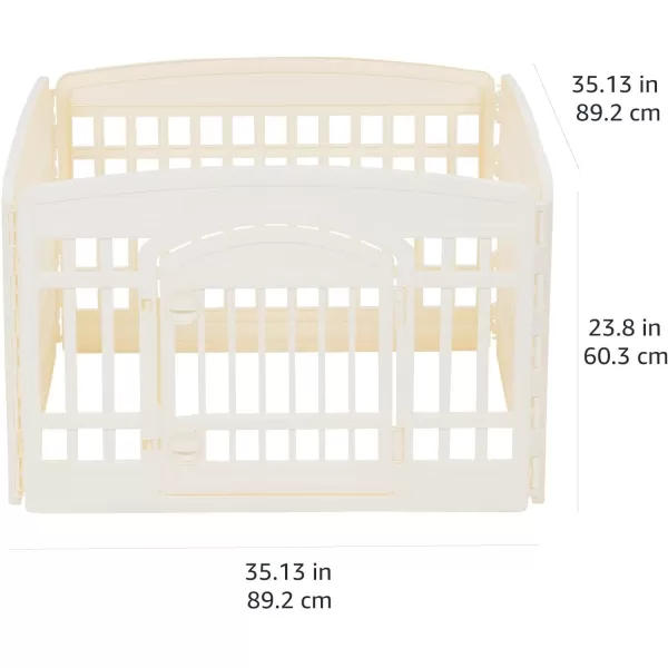 Amazon Basics Dog Playpen Pet Exercise Pen with Door 34Inches 8 Panel Beige4 Panel  24H Beige