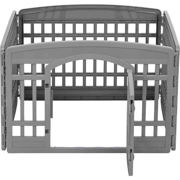 Amazon Basics Dog Playpen Pet Exercise Pen with Door 34Inches 8 Panel Beige4 Panel  24H Dark Gray