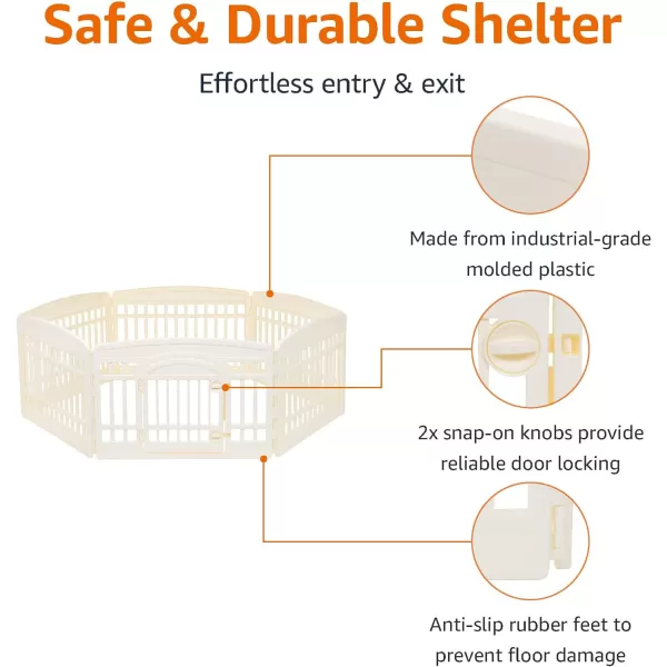 Amazon Basics Dog Playpen Pet Exercise Pen with Door 34Inches 8 Panel Beige6 Panel  24H Beige