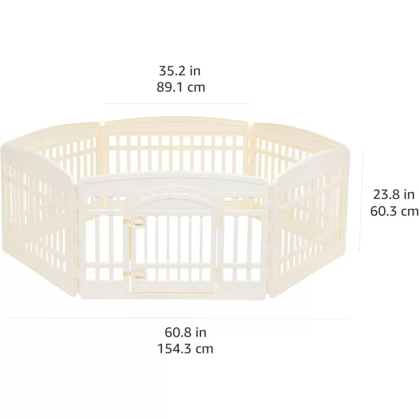 Amazon Basics Dog Playpen Pet Exercise Pen with Door 34Inches 8 Panel Beige6 Panel  24H Beige
