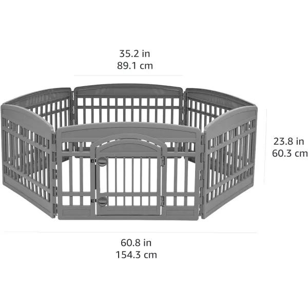 Amazon Basics Dog Playpen Pet Exercise Pen with Door 34Inches 8 Panel Beige6 Panel  24H Dark Gray