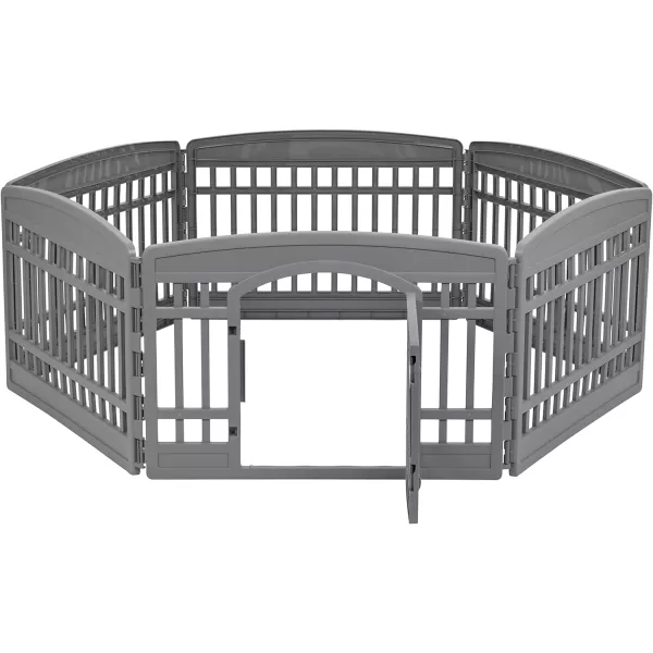 Amazon Basics Dog Playpen Pet Exercise Pen with Door 34Inches 8 Panel Beige6 Panel  24H Dark Gray