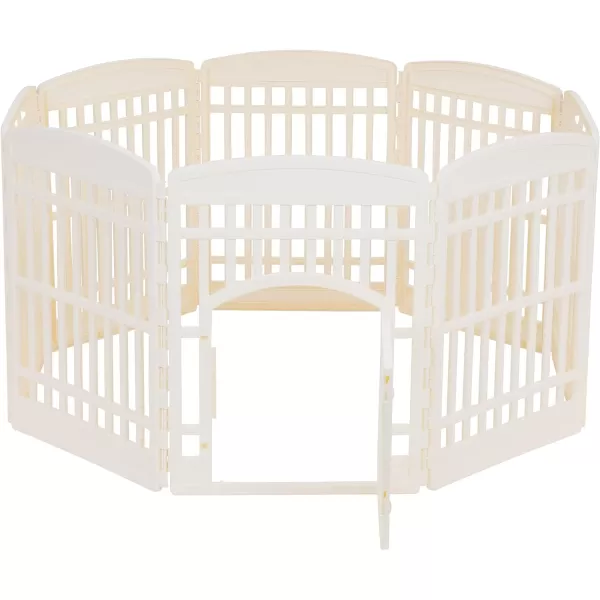 Amazon Basics Dog Playpen Pet Exercise Pen with Door 34Inches 8 Panel Beige8 Panel  34H Beige