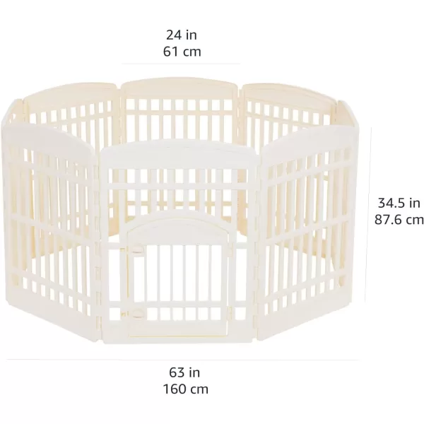 Amazon Basics Dog Playpen Pet Exercise Pen with Door 34Inches 8 Panel Beige8 Panel  34H Beige