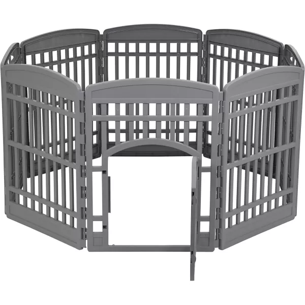 Amazon Basics Dog Playpen Pet Exercise Pen with Door 34Inches 8 Panel Beige8 Panel  34H Dark Gray