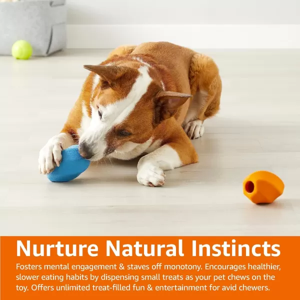 Amazon Basics Dog Treat Dispensing Enrichment Chew Toy 2Pack Large Multi colorLarge