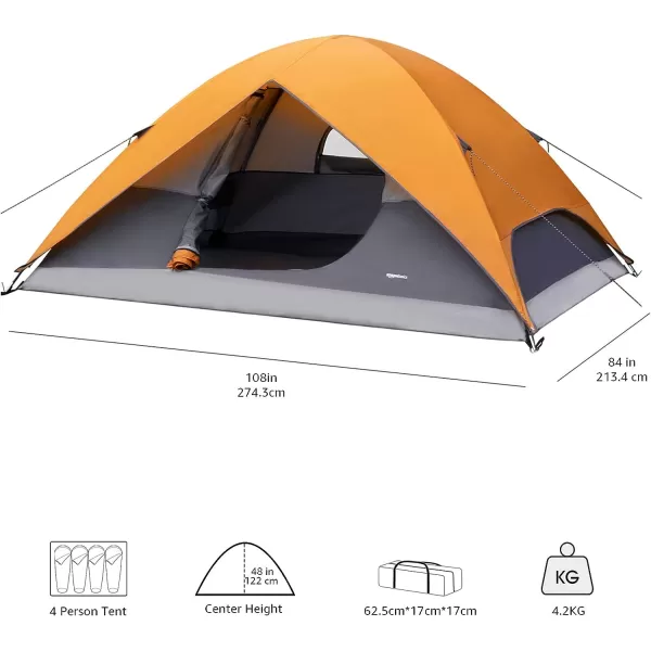 Amazon Basics Dome Camping Tent With Rainfly and Carry Bag 48 Person4person