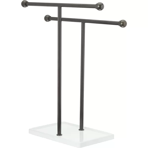 Amazon Basics DoubleT Hand Towel Holder and Accessories Jewelry Stand TShape BronzeWhiteBronzeWhite