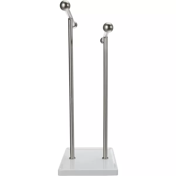 Amazon Basics DoubleT Hand Towel and Accessories TShape Stand NickelWhiteNickelWhite