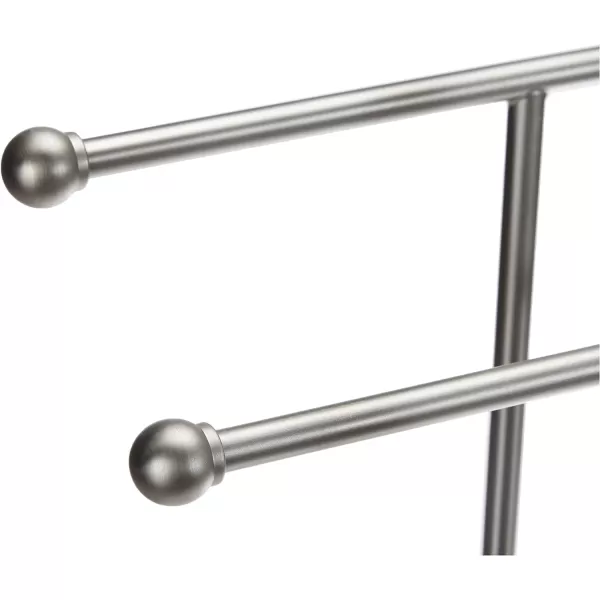 Amazon Basics DoubleT Hand Towel and Accessories TShape Stand NickelWhiteNickelWhite